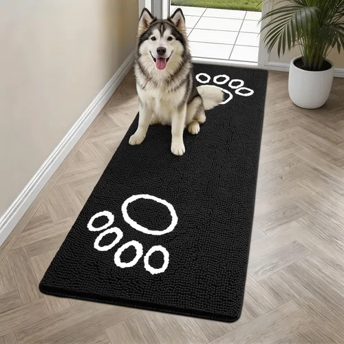 Miniatura 46 de Bcoimo Tapete súper absorbente para puerta de perro, 30 x 20 pulgadas, tapete antideslizante para patas fangosas, alfombras para mascotas para patas