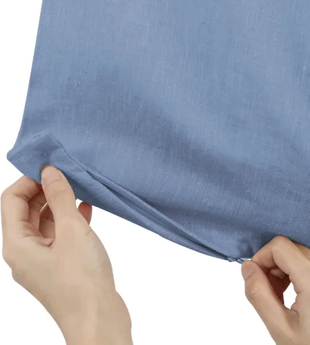 Miniatura 3 de Amazhiyu Pure Linen - Bolsa para colgar sobre la puerta con cremallera inferior para guardar ropa sucia, color azul cian