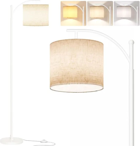 Miniatura 19 de SUNMORY Lámpara de pie de arco, moderna lámpara de pie con control remoto y bombilla regulable continua, lámparas de pie de metal con pantalla Negro