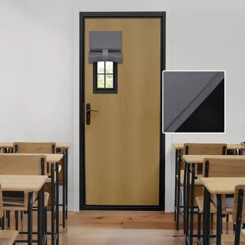 Miniatura 15 de HOMEIDEAS Cortinas 100% Opacas para Luces Laterales de Puerta Principal, Cubierta de Ventana de Puerta de Aula, Persianas de Privacidad