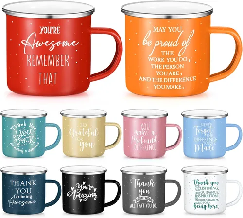 Norme 10 tazas de regalo de agradecimiento, regalos de agradecimiento a los empleados, a granel para la semana del profesor, enfermera, 12 onzas,