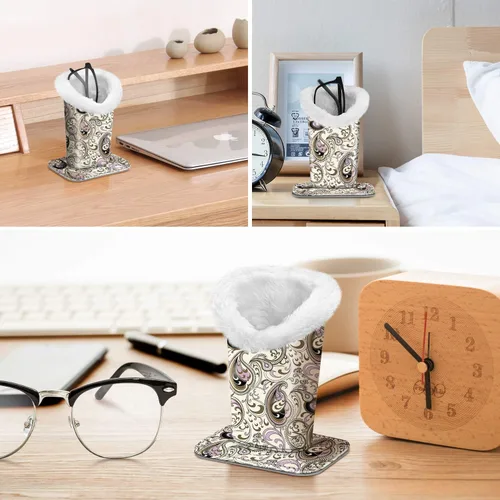 Miniatura 109 de Fintie Soporte para anteojos forrado de felpa con base magnética, estuche de cuero vegano prémium para lentes