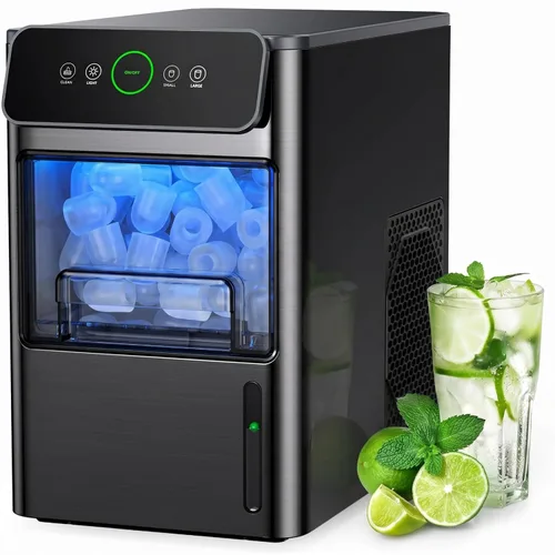 Miniatura 23 de Silonn - máquina de hielo para encimera, máquina de hielo portátil de acero inoxidable con asa de transporte, máquinas de hielo autolimpiables