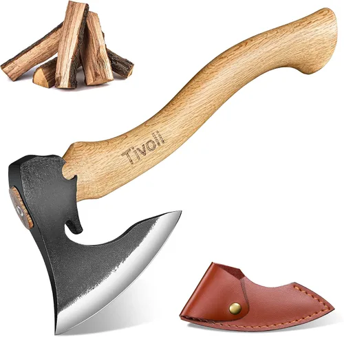 Miniatura 8 de Tivoli Hachas y hachas de campamento de 15 pulgadas, hacha de bushcraft para división de madera y leña, hachas de corte de acero al carbono forjado