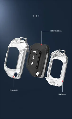 Miniatura 6 de Funda de aleación de zinc para llavero compatible con Jeep Wrangler Gladiator JL JLU Sahara Rubicon The Sport JT Overland Sport S 2018-2023
