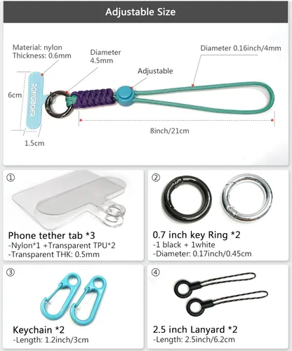 Miniatura 4 de Correa para Teléfono Móvil de Muñeca, Correa de Llavero para Mujeres, Correa de Amuletos para Teléfono, Correa de Muñeca Corta para Llaves, Llavero