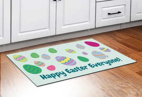 Miniatura 6 de Tapete de bienvenida al aire libre de Pascua clásico con patrón de huevo de Pascua personalizado para interiores Huevos - Personalizado