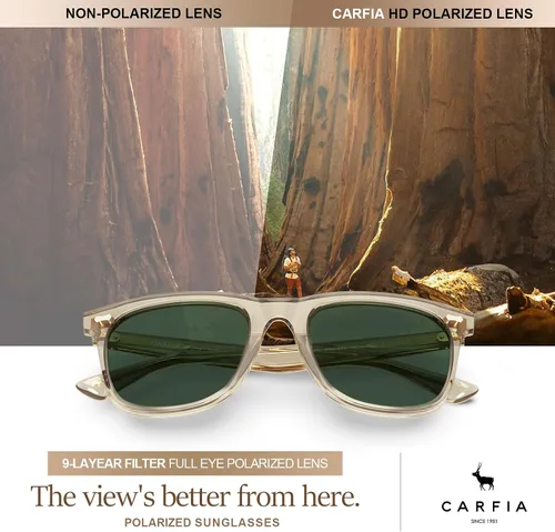 Miniatura 4 de CARFIA Lentes de sol polarizados cuadrados para hombre, protección UV400, acetato retro, hechos a mano, hechos a mano