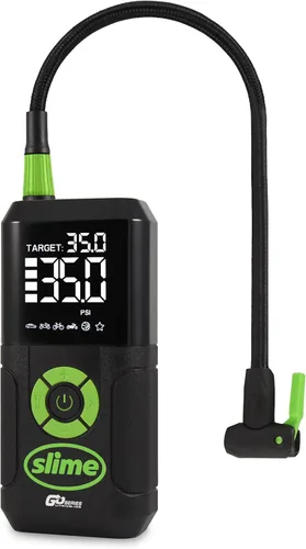 Slime 40089 Cordless 3-in-1 Tire Inflator w/Power Bank & LED Light, Auto Shut-Off, Digital Display & 6 Presets, Flat to Full in 8 Mins, Car, Bike,