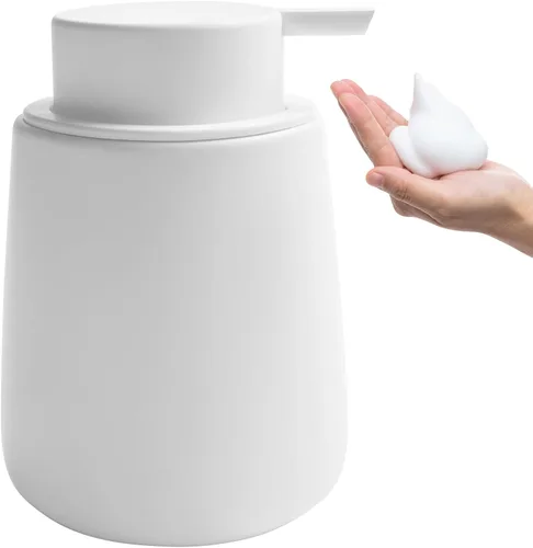 Miniatura 16 de Dispensador de jabón de cerámica con bomba fácil de prensar, dispensador de líquido de loción de manos para champú, baño, cocina, 12 onzas
