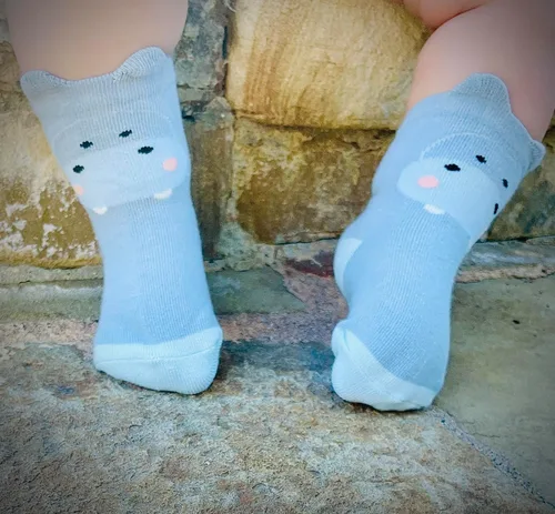 Miniatura 7 de Paquete de 7 calcetines de animales lindos para bebé, agarre antideslizante, calcetines para niños pequeños recién nacidos