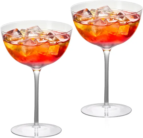Miniatura 15 de KAMMAK Juego de 2 Copas de Martini, 9.13 oz Copas de Cóctel de Cristal Transparente con Tallo, Cristalería de Cóctel Reutilizable para Boda, Fiesta