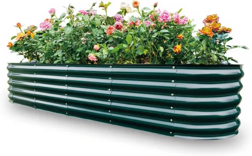 Miniatura 30 de GARDMAX 2x2x1FT Galvanized Round Raised Garden Bed Kit, Metal Planter Boxes Outdoor with Easy Assembly, Large Garden Bed for Vegetables, Fruits