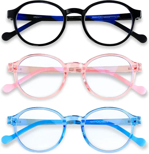 Miniatura 7 de ANDWOOD Gafas de luz azul para niños, niñas, niños, computadora, juegos, anti rayos azules, gafas de sol polarizadas de 3 a 12 años