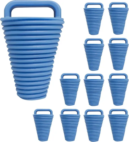 12 piezas Kayak Scupper Plug Kit TPE Scupper Tapones Agujeros de drenaje Tapón Bung con mango Denim Azul-12 Piezas-S