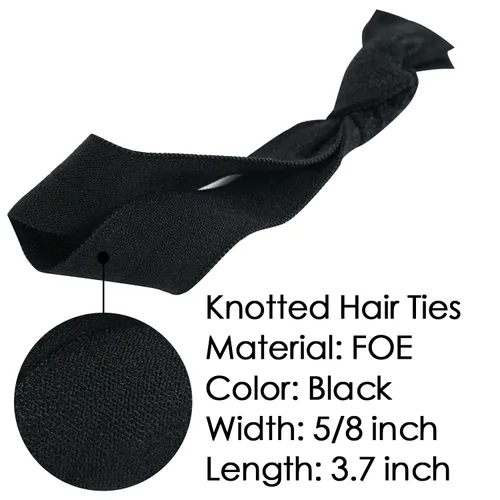 Miniatura 2 de MEEDEE Paquete de 100 lazos para el cabello, color negro, sin pliegues, nudos suaves para mujeres, sin daño, adecuado para colas de caballo, yoga