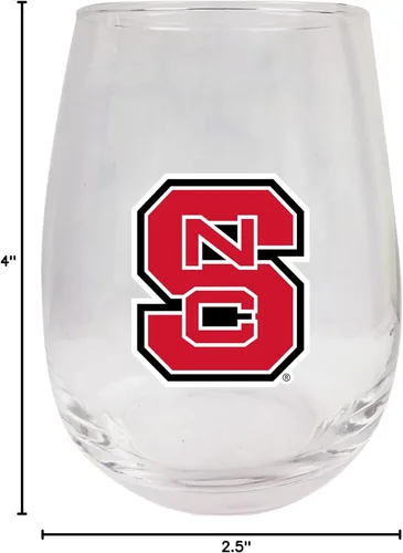 Miniatura 6 de NC State Wolfpack - Copa de vino sin tallo de 15 onzas con licencia