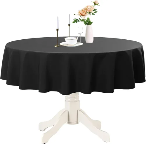 Miniatura 28 de Romanstile Mantel redondo impermeable, resistente a las manchas y sin arrugas, para cocina, comedor, fiesta, boda