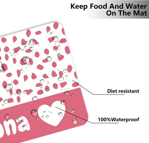 Miniatura 5 de Alfombrilla Personalizada para Cuenco de Gato y Perro - Antideslizante, Impermeable, Alfombrilla Personalizada para Mascotas para Comida y Agua