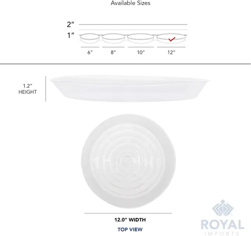 Miniatura 6 de Royal Imports Plato de plástico para maceta, bandeja de goteo transparente, plato desechable para maceta, forro de drenaje de humedad para el hogar