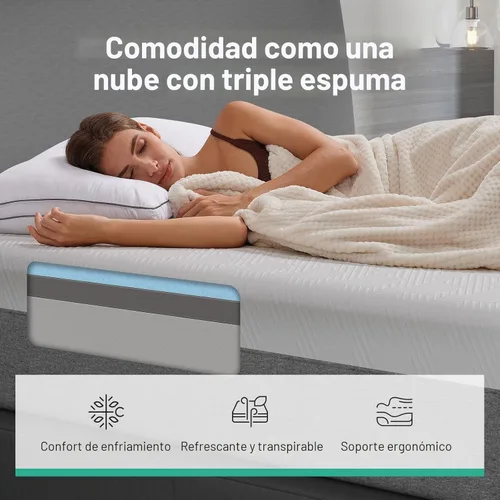 Miniatura 6 de Novilla Colchón King, Colchón de Espuma Viscoelástica King de 14 Pulgadas en una Caja para Soporte, Alivio de Presión y Comodidad Suave, Bliss