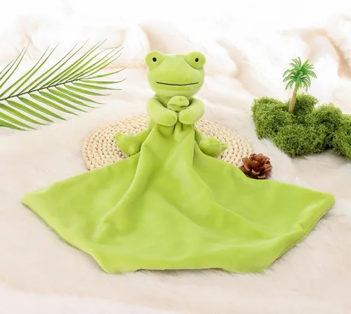 Miniatura 2 de Apricot Lamb Manta de seguridad de animales de peluche, rana verde, manta de personajes para bebé, manta de lujo para acurrucarse