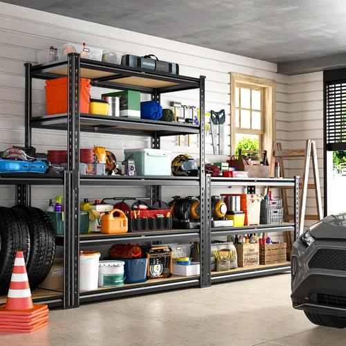 Miniatura 7 de REIBII Estantes de almacenamiento de 2020 LBS, estantería de garaje de 5 niveles, estantes de garaje ajustables y resistentes, estante de utilidad