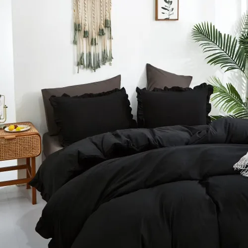 Miniatura 202 de CLOTHKNOW - Juego de edredón verde militar tamaño completo de 3 piezas, juego de ropa de cama verde oscuro, edredón suave con 2 fundas de almohada