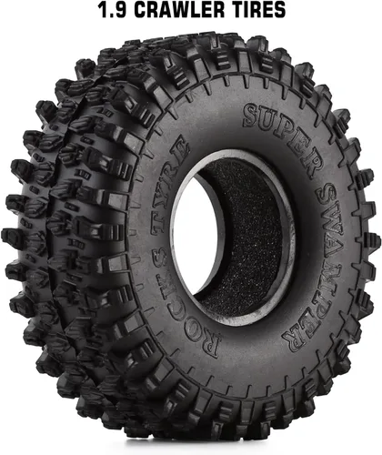 Miniatura 3 de INJORA Neumáticos de goma de 1.9 "para 1:10 RC Rock Crawler Axial SCX10 90046 AXI03007 D90 D110 TF2 Traxxas TRX-4