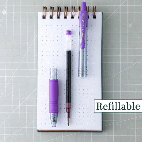 Miniatura 2 de Pilot G2 - Bolígrafos de gel retráctiles de punta gruesa, 0.039 pulgadas, tinta morada, 6