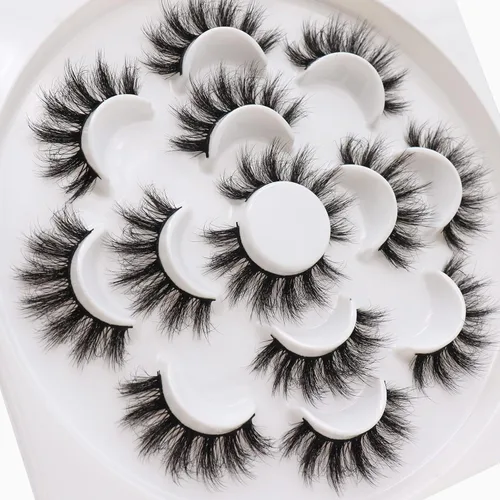 Miniatura 65 de Veleasha Pestañas postizas de manga puntiagudas, 100% hechas a mano, aspecto natural, pestañas postizas ligeras con banda transparente suave