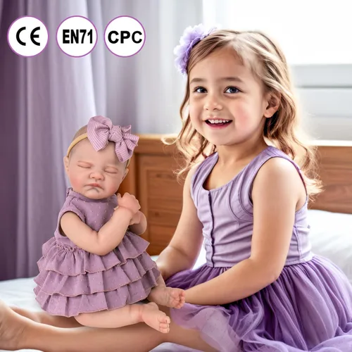 Miniatura 6 de Aori Muñecas Reborn de Bebé Niña Realistas - Muñeca Recién Nacida Realista de 20 Pulgadas con Extremidades Articuladas y Kit de Alimentación, Juego