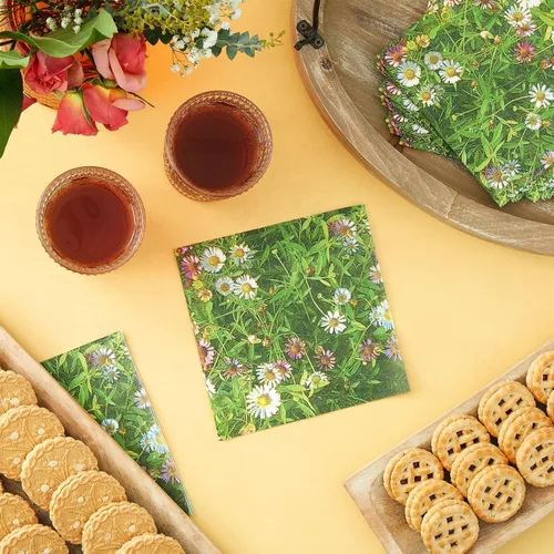 Miniatura 3 de Juvale Servilletas de papel de margarita, papel de seda absorbente de 2 capas, decoración de fiesta de jardín y despedida de soltera, servilletas