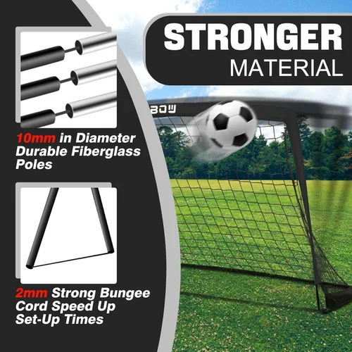 Miniatura 3 de Portería de fútbol infantil de 6 x 4 pies con bolsa de transporte, red de fútbol plegable portátil para entrenamiento de práctica en el patio