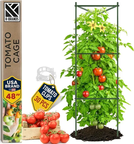 Jaula de tomate – Estacas grandes de enrejado y estructuras de soporte para plantas para verduras y plantas trepadoras – Jaulas altas para tomate