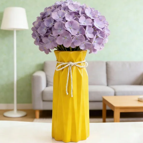 Miniatura 12 de Disoza Florero de cerámica de 9.5 pulgadas de alto x 3.9 pulgadas de ancho, jarrón rosa moderno para decoración del hogar para centros de mesa