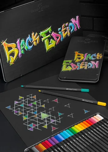 Miniatura 5 de Faber-Castell Lápices para colorear Black Edition, lata de 24 latas de 12