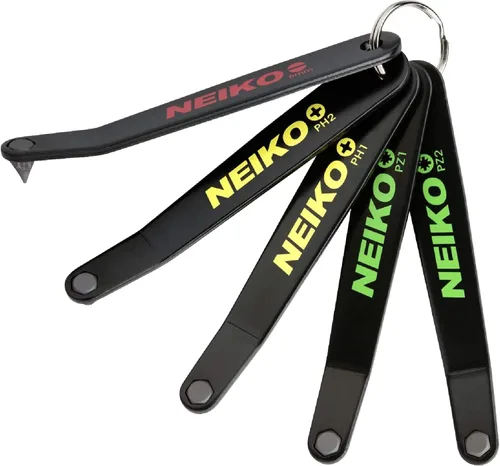 NEIKO 01323A Juego de destornilladores de perfil ultra bajo | 5 piezas | Acero S2 | Phillips, Pozidriv y ranurado
