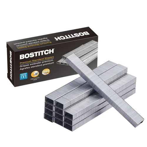 Bostitch Office Premium Standard grapas, tira completa de 1/4", caja de 5,000 grapas
