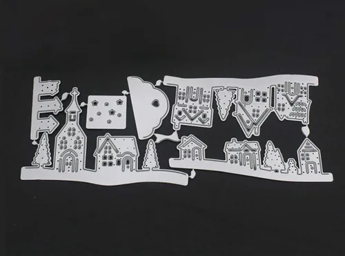 Miniatura 5 de Village House - Moldes de plantilla de plantillas de corte de metal, herramienta de grabado en relieve para hacer tarjetas, álbum, álbumes