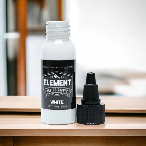 Miniatura 6 de Element Tattoo Supply Tinta de tatuaje blanca Pigmento opaco brillante de grado profesional Fórmula vegana resistente a la decoloración de flujo