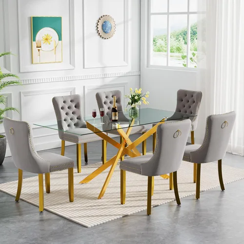 Miniatura 94 de HomVent Juego de mesa de comedor redonda de vidrio de 3 piezas, juego de mesa de comedor de vidrio templado para 2 mesas de cocina con 2 sillas