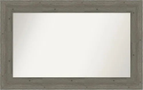 Miniatura 10 de Amanti Art Espejo de baño gris para sobre el fregadero, 27 x 27 pulgadas, espejo de tocador cuadrado gris, marco de madera rústica de campo medio