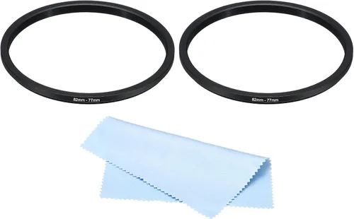 Miniatura 16 de PATIKIL Anillo de metal con paño de limpieza, paquete de 2 anillos adaptadores de filtro de lente de cámara, anillo adaptador de filtro de aluminio