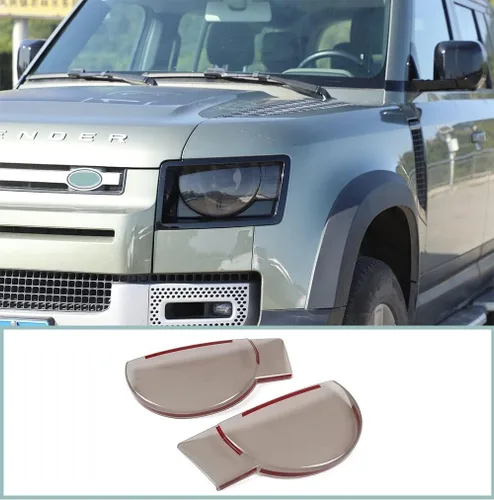 Miniatura 2 de Cubierta de faros delanteros de automóvil ABS ahumada tintada compatible con accesorios Land Rover Defender 2020 2021 2022, cubierta de lámpara