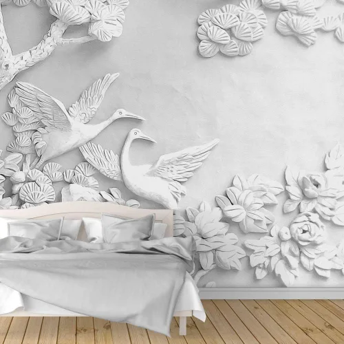Miniatura 2 de Signford. - Mural de pared, diseño de mundo de nieve, tapiz removible, adhesivos de pared para dormitorio, sala de estar.