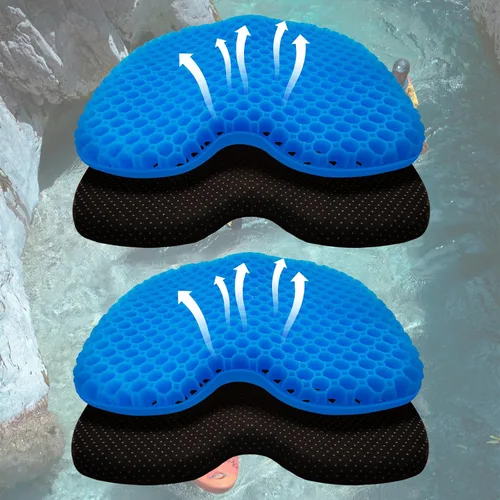 Miniatura 14 de Cojín de asiento de kayak, asiento de kayak de gel grueso antideslizante impermeable, almohadilla de goma portátil para remo de canoa para estadio