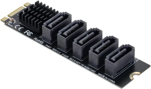 Miniatura 11 de NGFF clave A+E PCI Express a SATA 3.0 6Gbps adaptador de doble puerto convertidor tarjeta de extensión de disco duro JMB582 2230