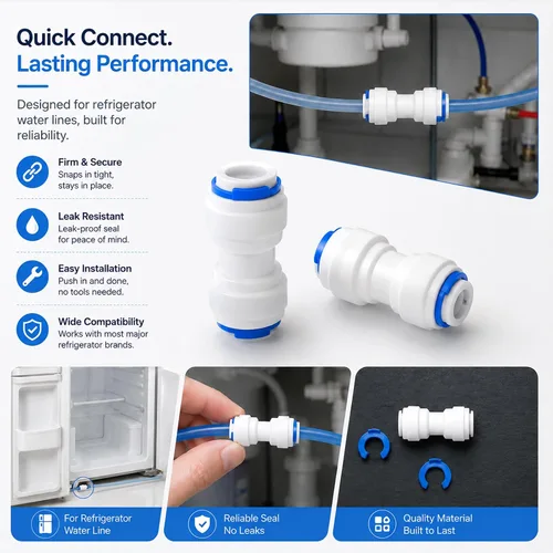 Miniatura 5 de Unidad de conector de tubo de línea de agua para refrigerador de 5/16" a 5/16" compatible con GE Reemplazar WR02X11330