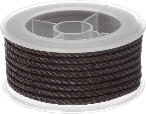 Miniatura 28 de HARFINGTON Cordón de hilo de nailon para cuentas de 0.063 in, cuerda de nailon trenzado extrafuerte para manualidades, pulseras, joyería, Negro